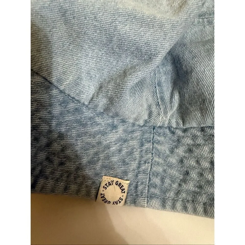 Zara Kids Unisex Washed Denim Cotton Lightweight Summer Bucket Hat Blue